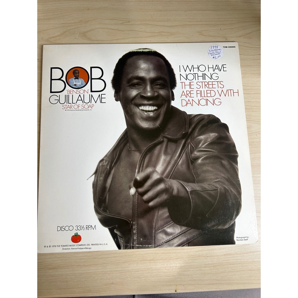 Bob Guillaume I Who Have Nothing 12" Vinyl Disco Single Promo 1978 TOM-12S0005‎